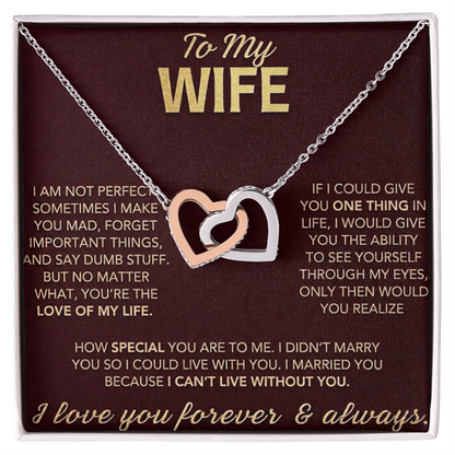 To My Wife | Interlocking Hearts Necklace