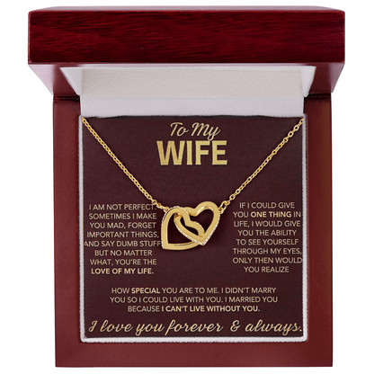 To My Wife | Interlocking Hearts Necklace