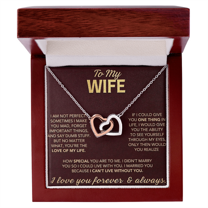 To My Wife | Interlocking Hearts Necklace